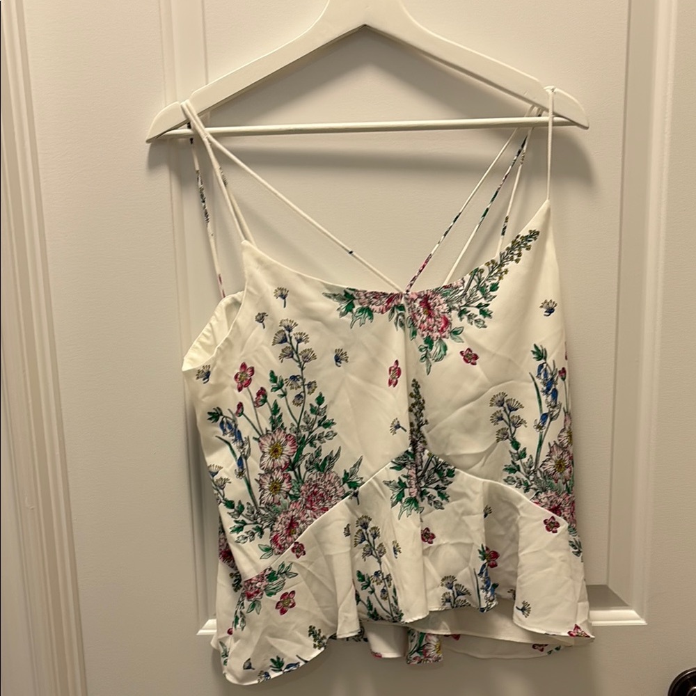 Floral Strappy Highline Peplum Top
